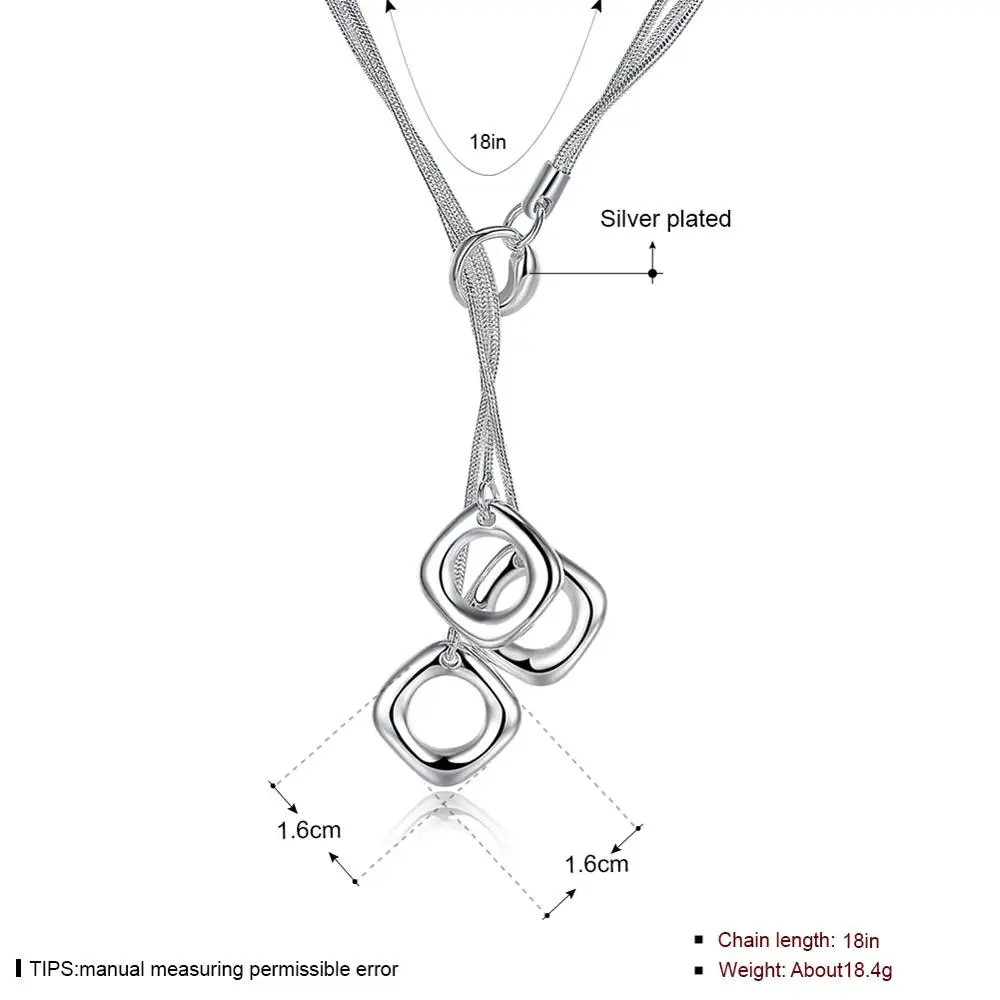 Лидер продаж цепочка с серебряными линиями подвеской в виде трех круглых