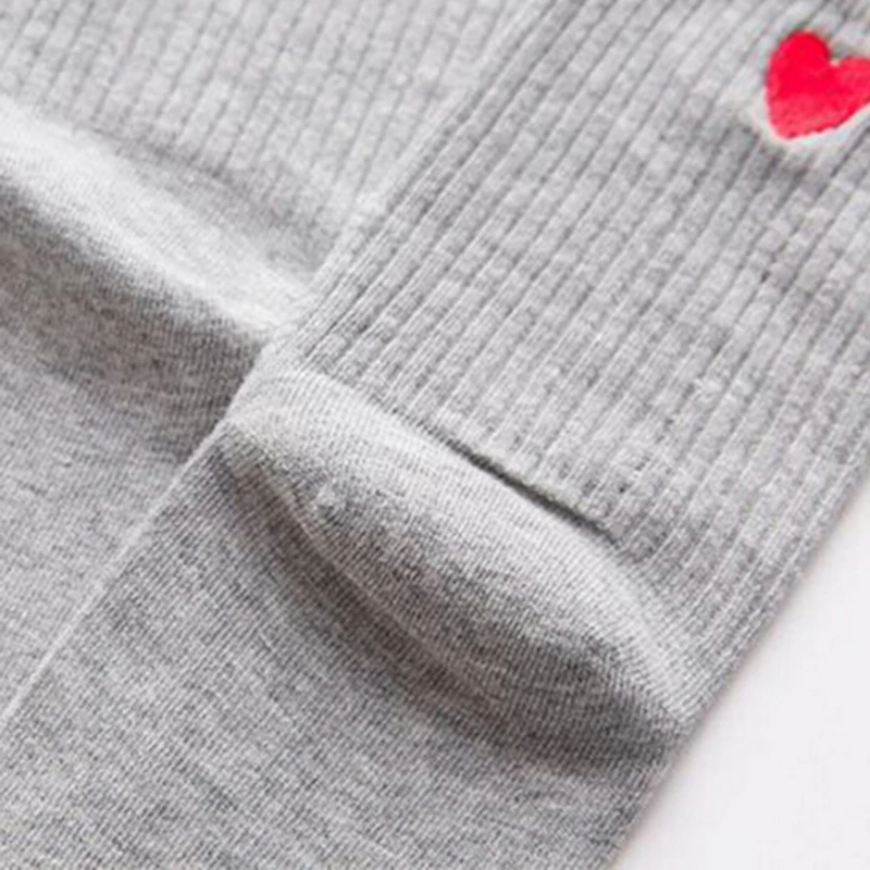 

Japanese Kawaii Embroidery White Black Short Socks Harajuku Cute Women Heart Shaped Envelope Patterned Cotton meias feminina