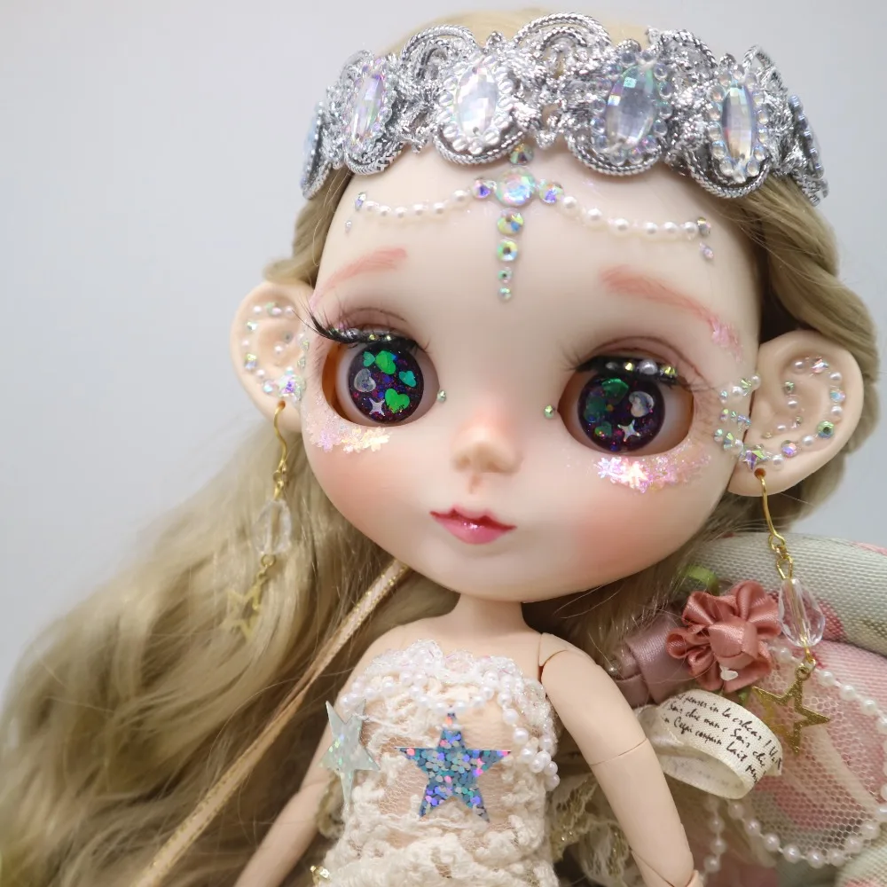 Кастомизация кукла DIY соединение тела Обнаженная blyth кукла для девочек, включая одежду и серьги Красивая девушка