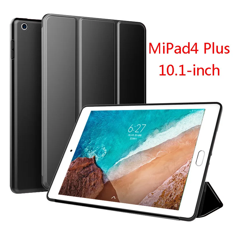 Black-Mipad4 Plus-10 Чехол для Xiaomi mi pad 4/mi Pad 4 8,0 дюймов, силиконовый смарт-чехол для Xiaomi mi Pad 4 Plus 10,1 дюймов, чехол - Цвет: Black-Mipad4 Plus-10