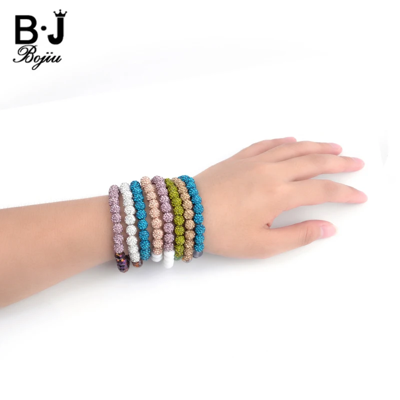 Изысканный браслет BOJIU для женщин красочные хрустальные бусины циркониевые