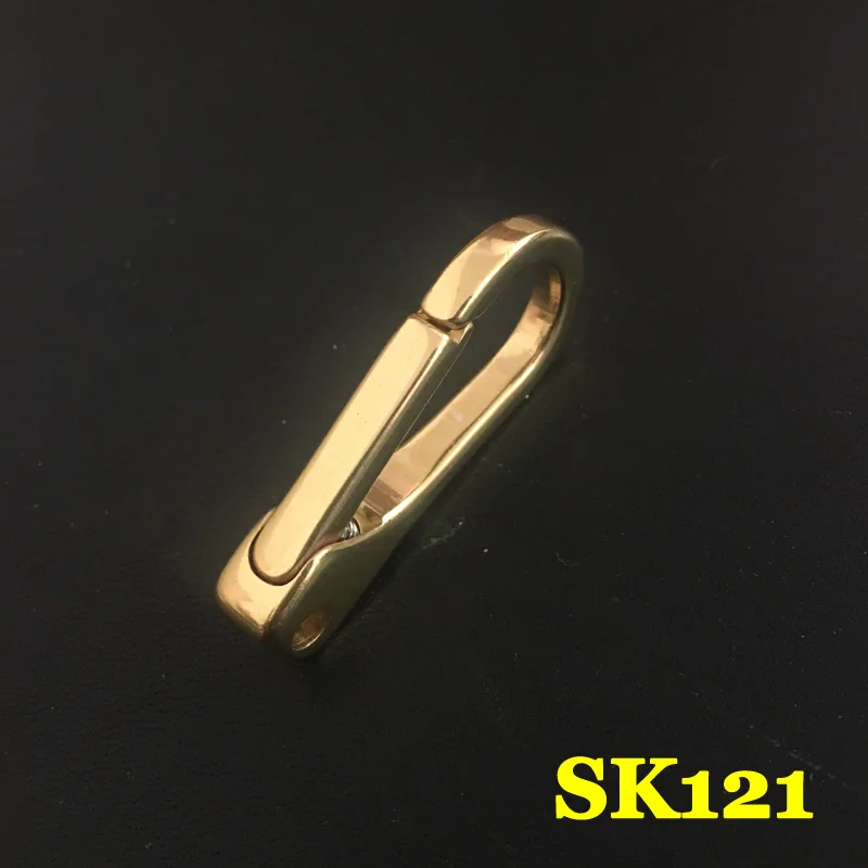 (SK121) 2 шт. Твердый латунный пружинный карабин поворотная застежка брелок для