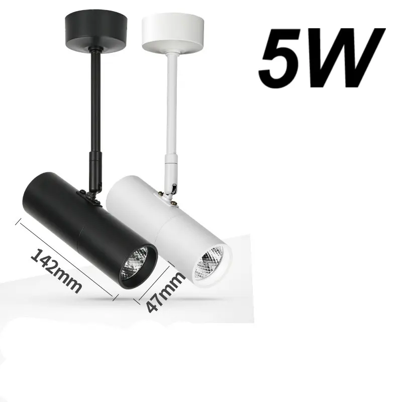 5W Ceiling Type 3W/5 Вт/7 Вт/12 Вт/15 Вт выставочный пейзаж, настенные точечные светильники, черно-белый гибкий трек, лампа для кофейни, потолочный светодиодный прожектор для помещений - Цвет абажура: 5W Ceiling Type