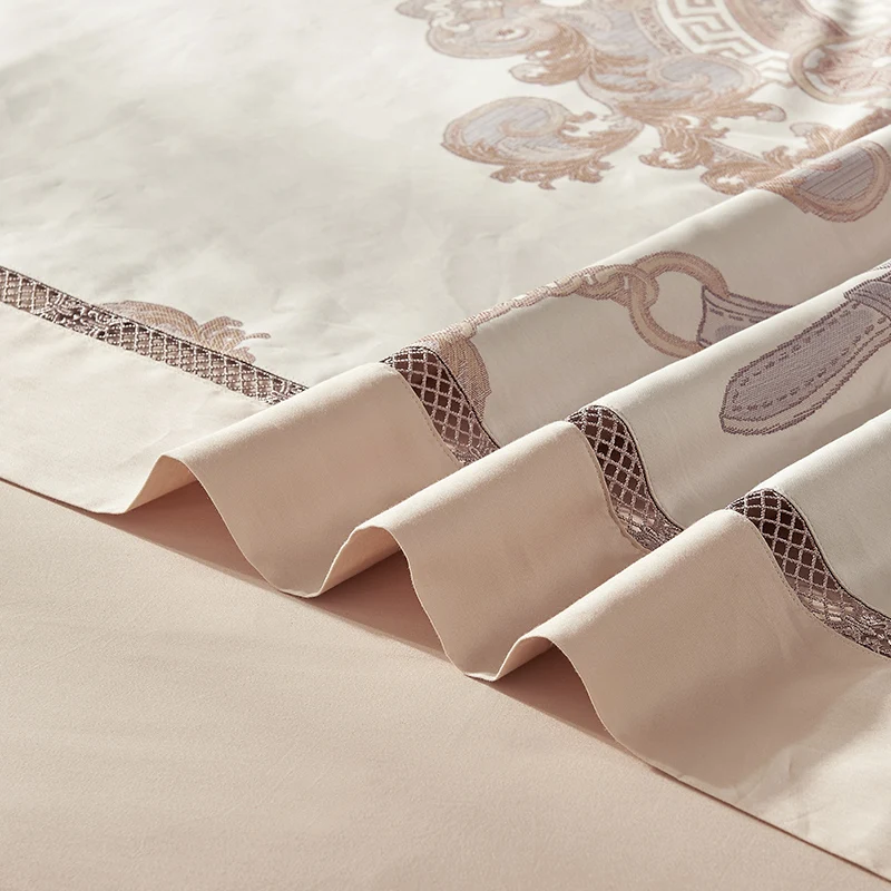 Роскошный высококачественный 800 TC окрашенный жаккард 4 набор постельных