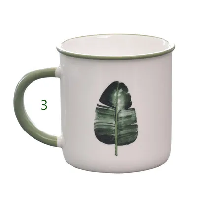 mug 3 CFen A's керамическая чашка Молоко чай Кружка зеленое растение ручная роспись кружка для воды подарки на день рождения 1 шт - Цвет: mug 3