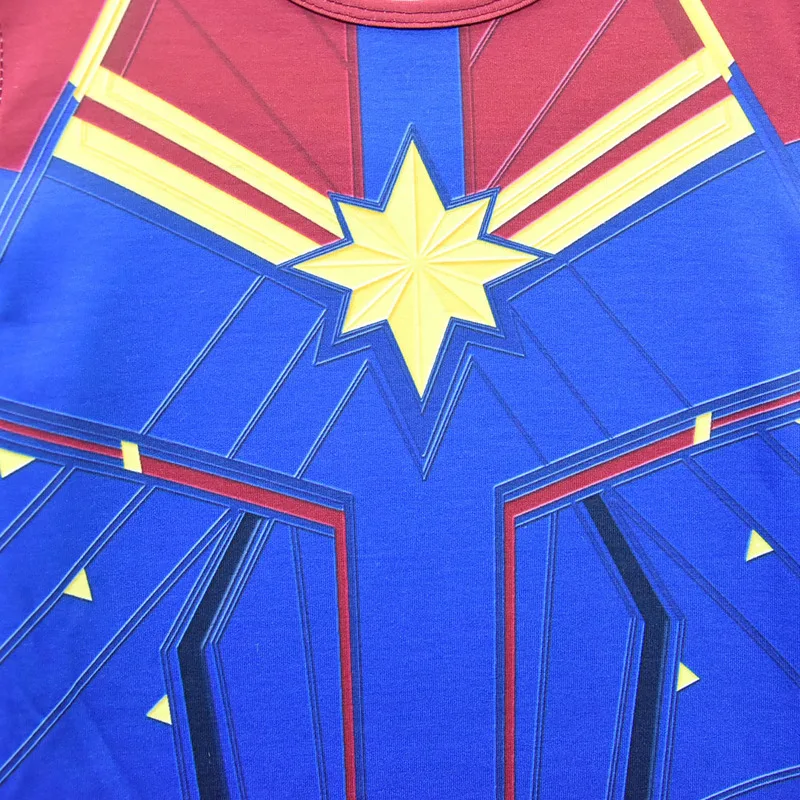 Детские забавные пижамы с капитаном Carol Danvers костюмы супергероя для Хэллоуина