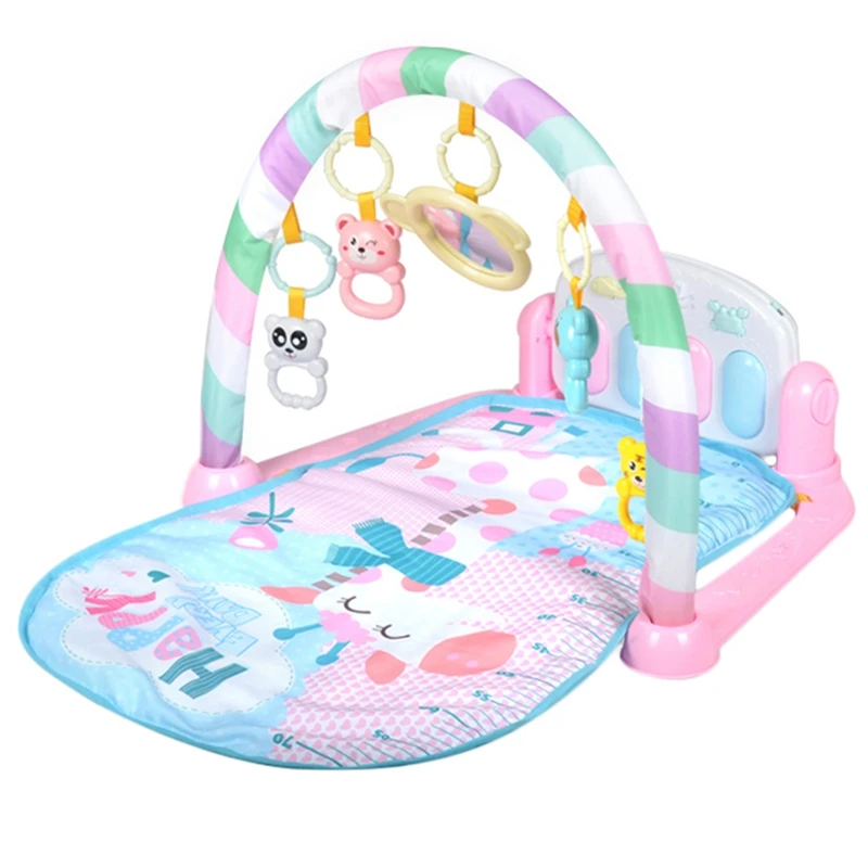 Pink Детский игровой коврик для фитнеса, бодибилдинга, каркасная педаль, фортепиано, музыкальный ковер, одеяло, игрушка для игры - Цвет: Pink