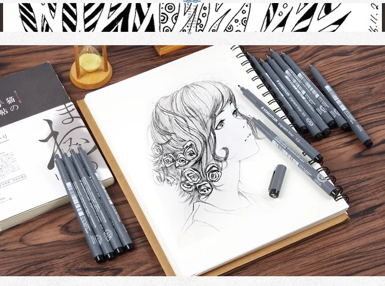 Германия Staedtler 308 пигментная гелевая подводка Ручка ручной разноцветный дизайн ручка для рисования ручка для подписи 0,05 мм 0,1 мм 0,2 мм 0,3 мм 0,5 мм 0,8 мм