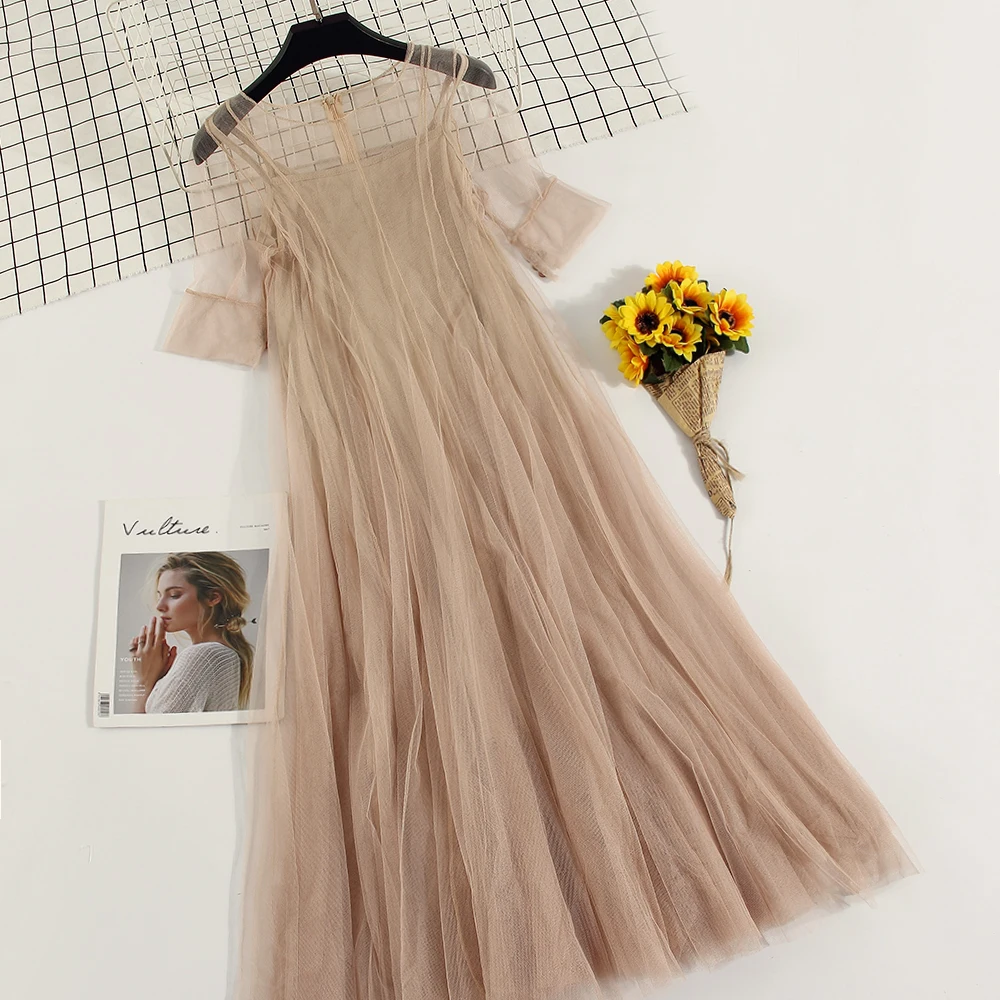 2019 летние женские платья милые элегантные два предмета прозрачность короткий