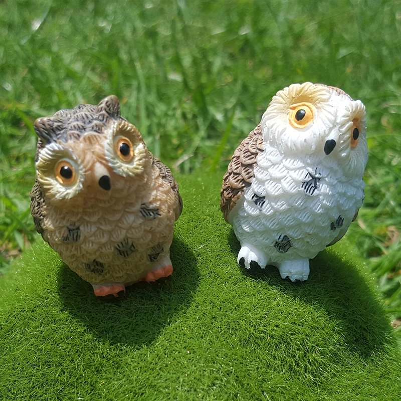Буф 4 шт./компл. маленькая Сова животных статуэтки микро пейзаж статуетка с узором
