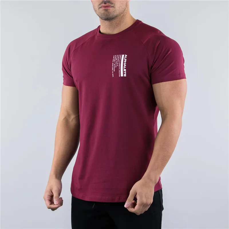 Новая хлопковая Футболка ALPHALETE itness мужские спортивные футболки с коротким