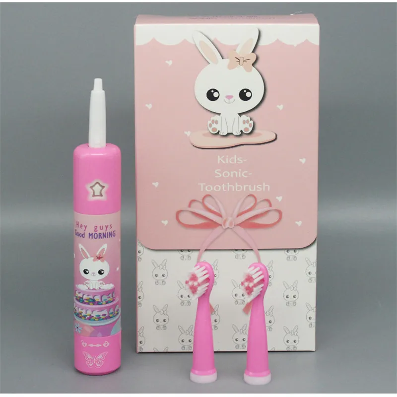 Детская электрическая зубная щетка с usb-зарядкой звуковая dupont насадкой розовая