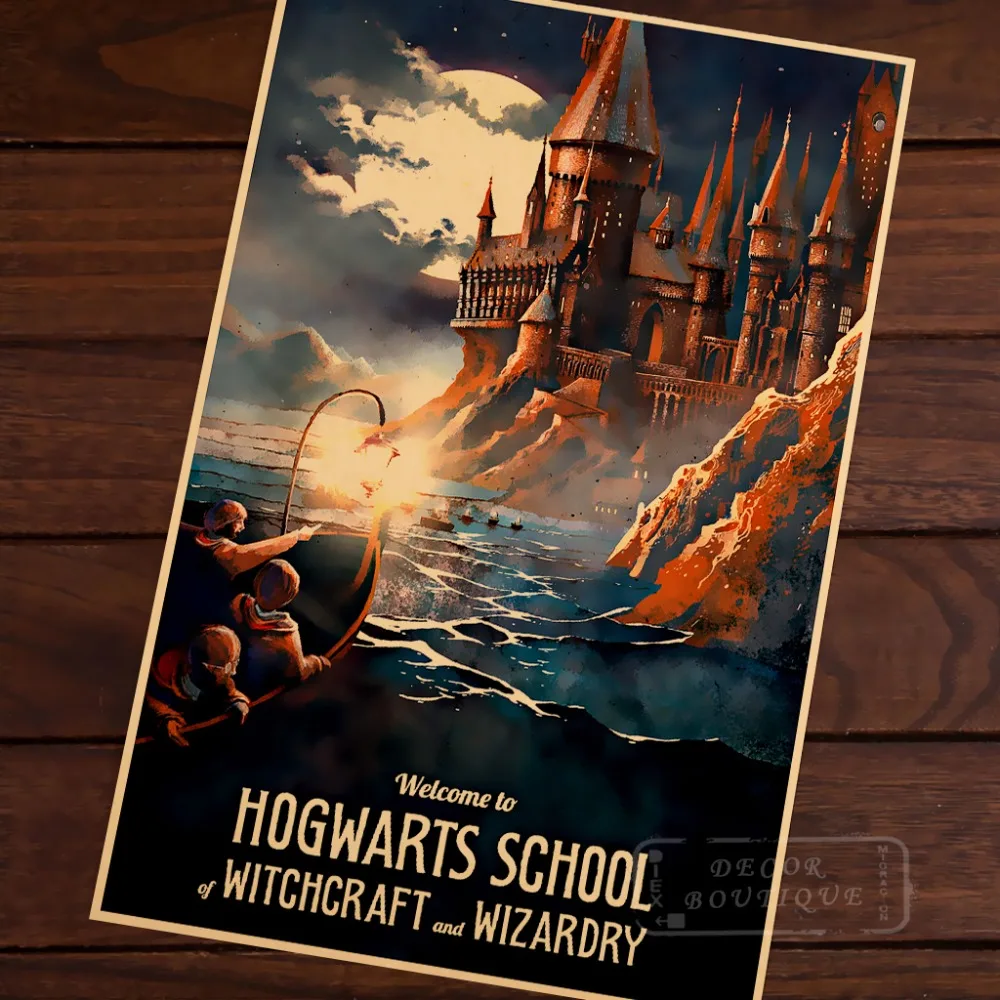 Хогвартс магия добро пожаловать в Diagon долину агитация Винтаж Крафт холст