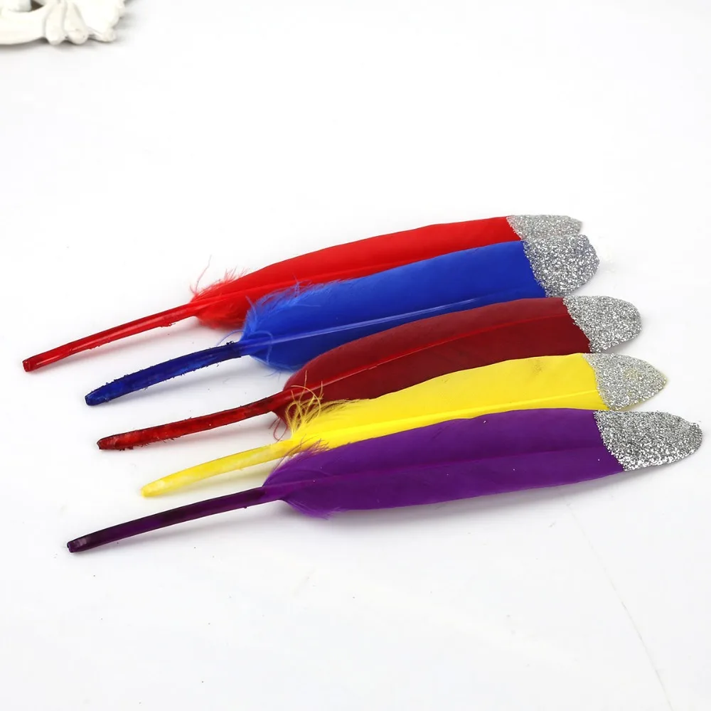 Серебристые цветные окрашенные 10/30 шт. DIY гусиные перья для домашнего декора