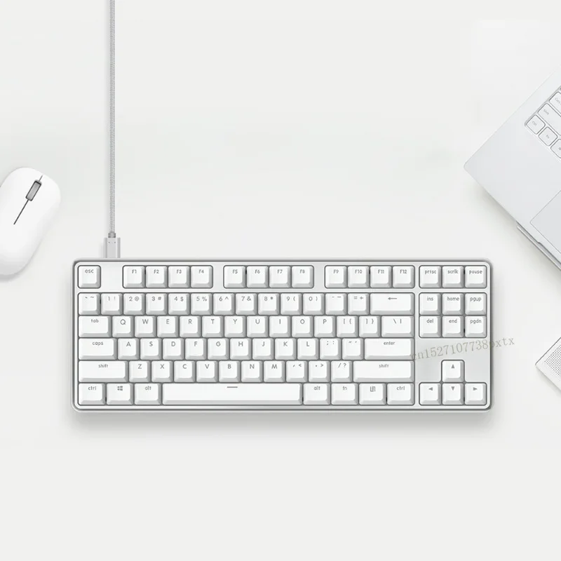 Белый XiaoMi Yuemi Pro MK02 87 клавиш NKRO Вишневый переключатель Съемная USB Проводная Механическая клавиатура - Цвет: Белый