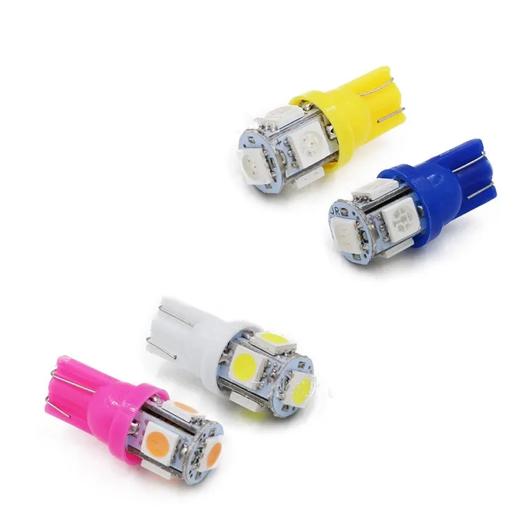 10 шт 12V 24V T10 5SMD 1 Вт 5050 5 SMD 192 168 194 W5W белый/синий/красный/зеленый/желтый/розовый