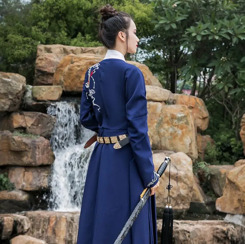 Женское и мужское традиционное китайское платье с вышивкой дракона модель wj981 в