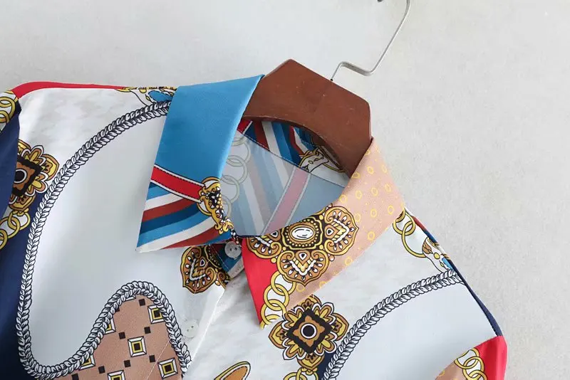 Flabbit женское винтажное платье рубашка в стиле пэчворк с принтом и поясом модное