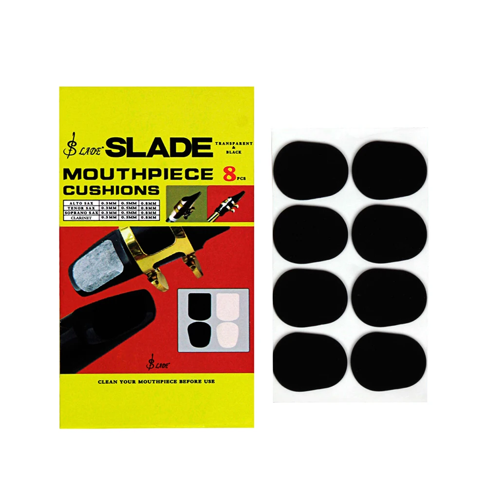 

8pcs Clarinet Mouthpiece Alto Tenor Saxophone Mouthpiece Cushions Patches Pads White 0.3mm Thickness Saxophone Accessories
