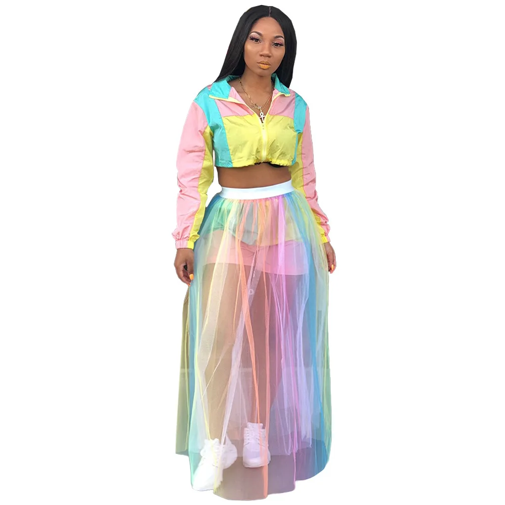 Joiekuno Print Women Casual See Through Mesh Skirts bodycon 2019 Summer Ladies Sexy Modis Party Women's Buttoms GL6120 | Женская