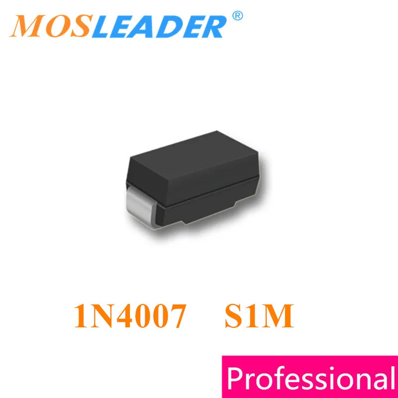 Mosleader 1N4007 S1M 2000 Uds SMA DO214AC 1A 1KV hecho en China de alta calidad