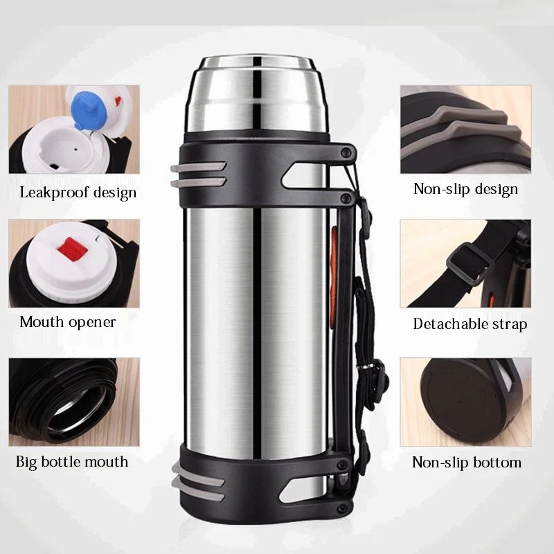 Переносные Спортивные вакуумные колбы 1 2l/1 6l/2L термос бутылка для горячей воды и