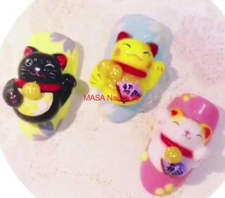 Формы для дизайна ногтей японские манэки нэко Lucky Cat Fortune 3D формы штамп DIY прочный