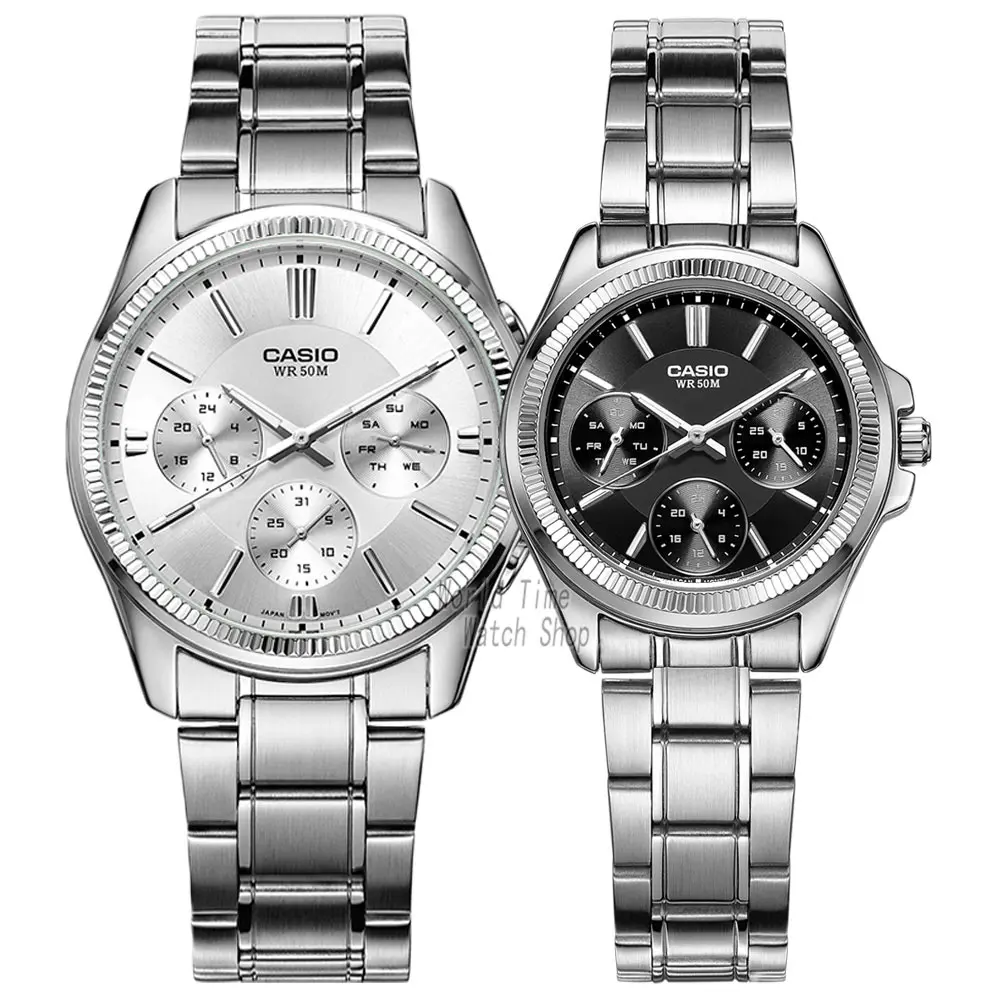 Мужские часы Casio Мужские часы Set Top Brand Роскошные женские часы Кварцевые наручные часы Спортивные мужские часы Водонепроницаемые женские часы Luminous Pair Design Model relogio feminino masculino reloj hombre - Цвет: 1375D7A-2088D1A