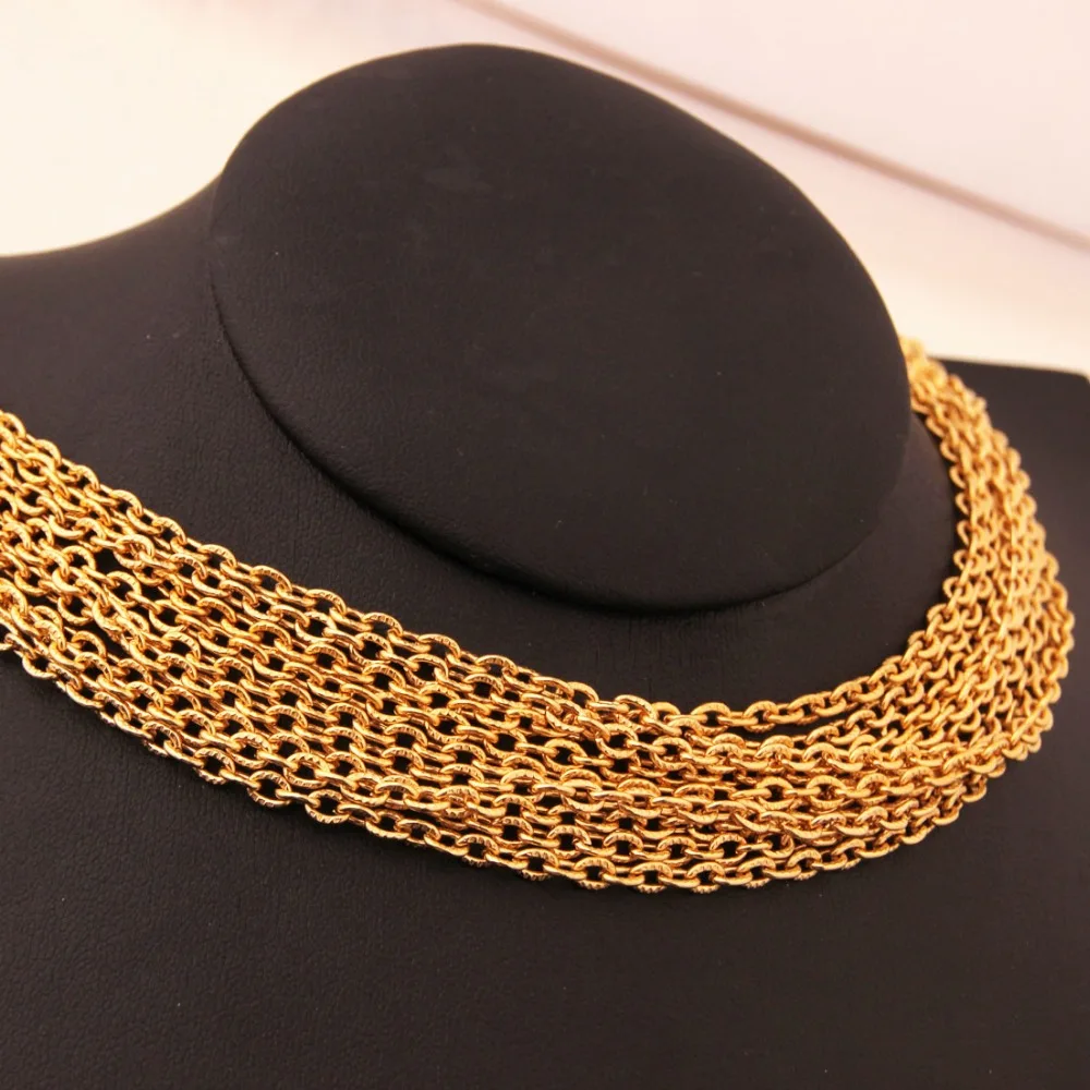 

Granny Chic 10/20/50 pcs Unique Style 3.2mm 316L Stainless Steel Chain Necklace Gold Color Lobster Clasp Necklaces For Pendants