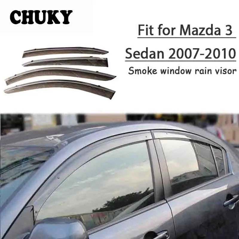 

Chuky 4 шт. ABS автомобильный Стайлинг, козырьки для окон, тенты, щит от дождя для Mazda3 Sedan 2007 2008 2009 2010, автомобильные аксессуары