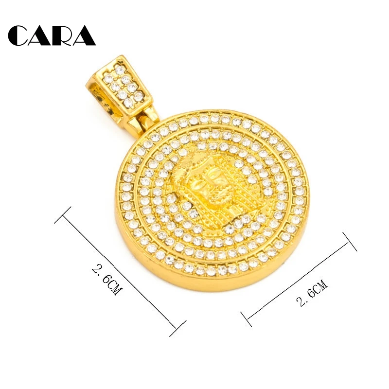 Мужские и женские ожерелья CARA золотистые в стиле хип-хоп из цинкового сплава со