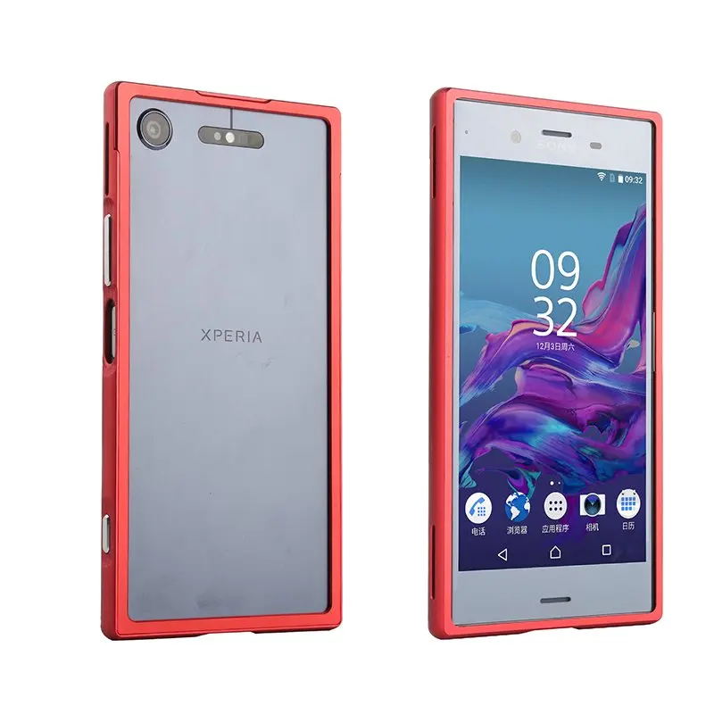 Красный Металлический чехол для sony Xperia XZ1, бампер, противоударный, алюминиевая рамка, 2 в 1, ультра тонкий чехол для sony XZ1, чехол - Цвет: Красный