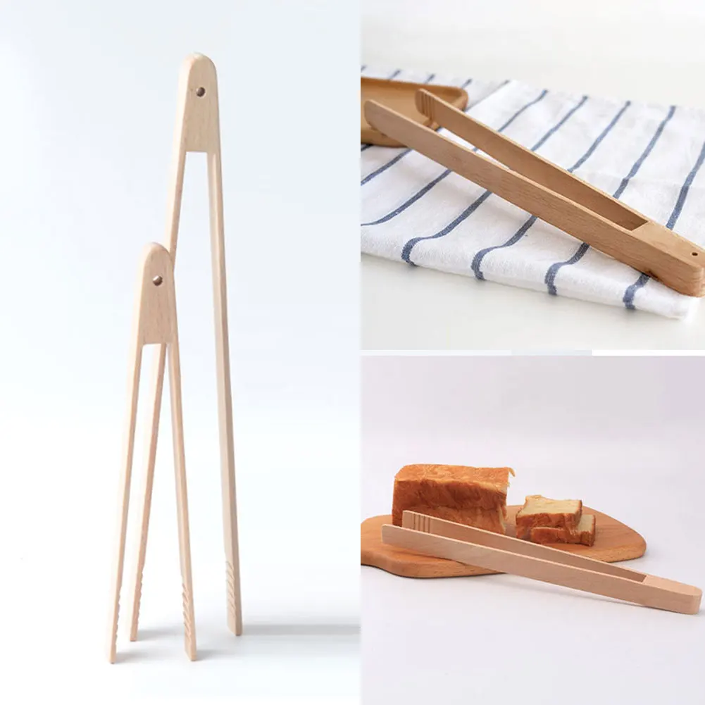 20cm*4cm / 30cm*6cm Wooden Food Clips Toast Tongs Toaster Bacon Clamp Sugar Ice Tea Tong Salad Kitchen Clipping Tool | Дом и сад