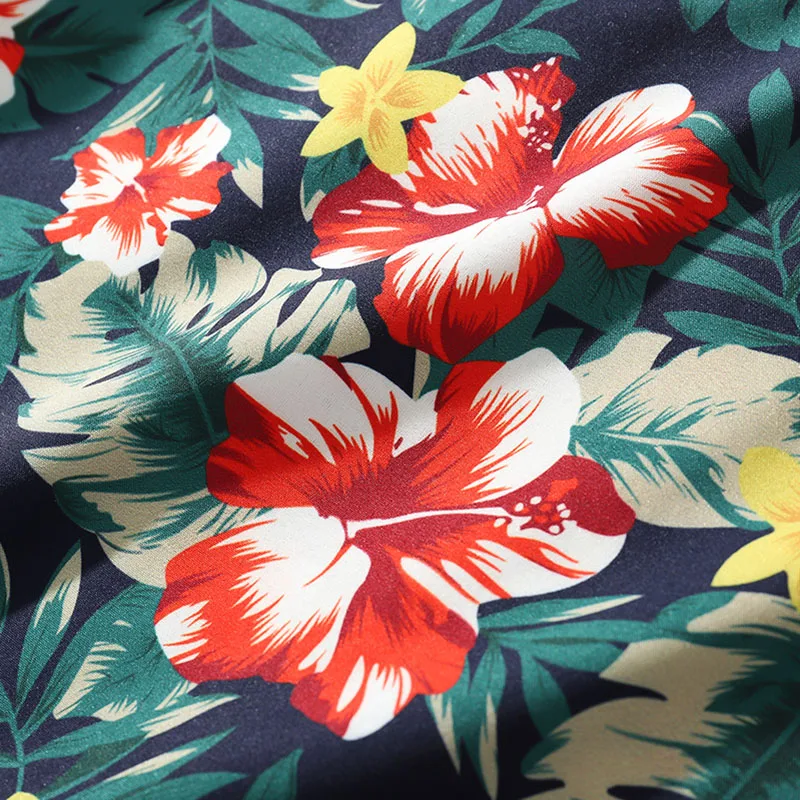 Мужская пляжная рубашка в стиле хип-хоп с цветочным принтом гавайская коротким