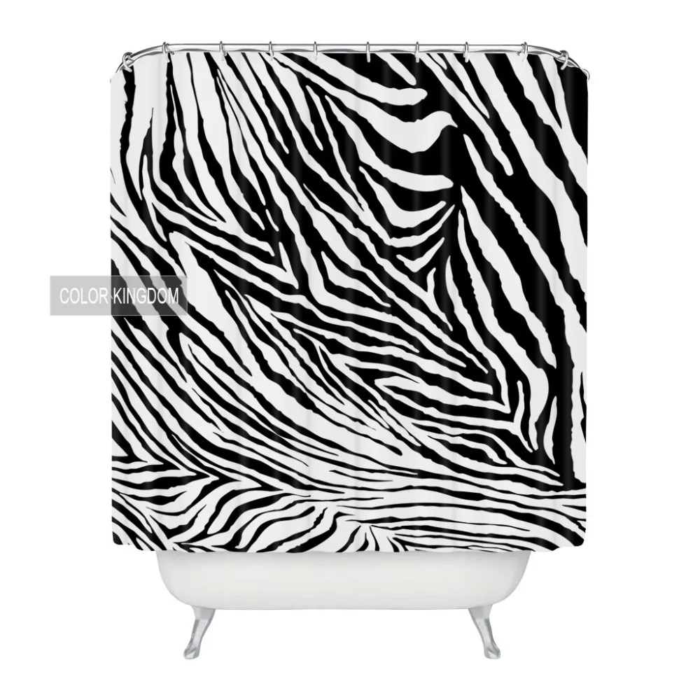 Штора для душа Sweetenlife в скандинавском стиле с черным принтом зебры занавеска дома