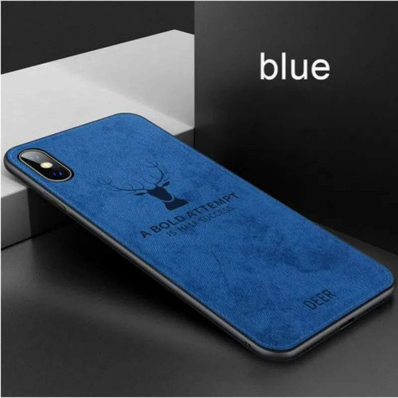 Deer Blue Тканевый чехол с рисунком летучей мыши для iphone 6, 6 S, 7, 8 Plus, ультра тонкая накладка олень для iphone X, XS, Max, XR, 11 Pro, Max, чехол с мягкими краями - Цвет: Deer Blue