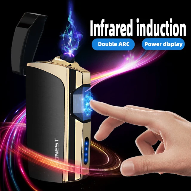 Инфракрасный индукционный двухдуговой электронный прикуриватель USB Зажигалка