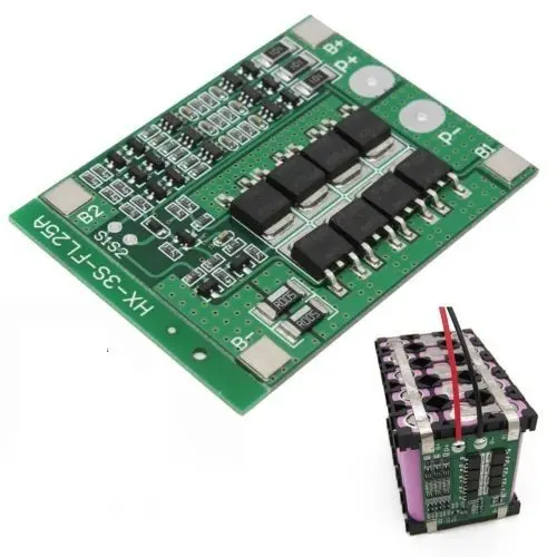 3S 25A Li Ion 18650 BMS PCM Защитная плата батареи с балансом для литий ионного аккумулятора