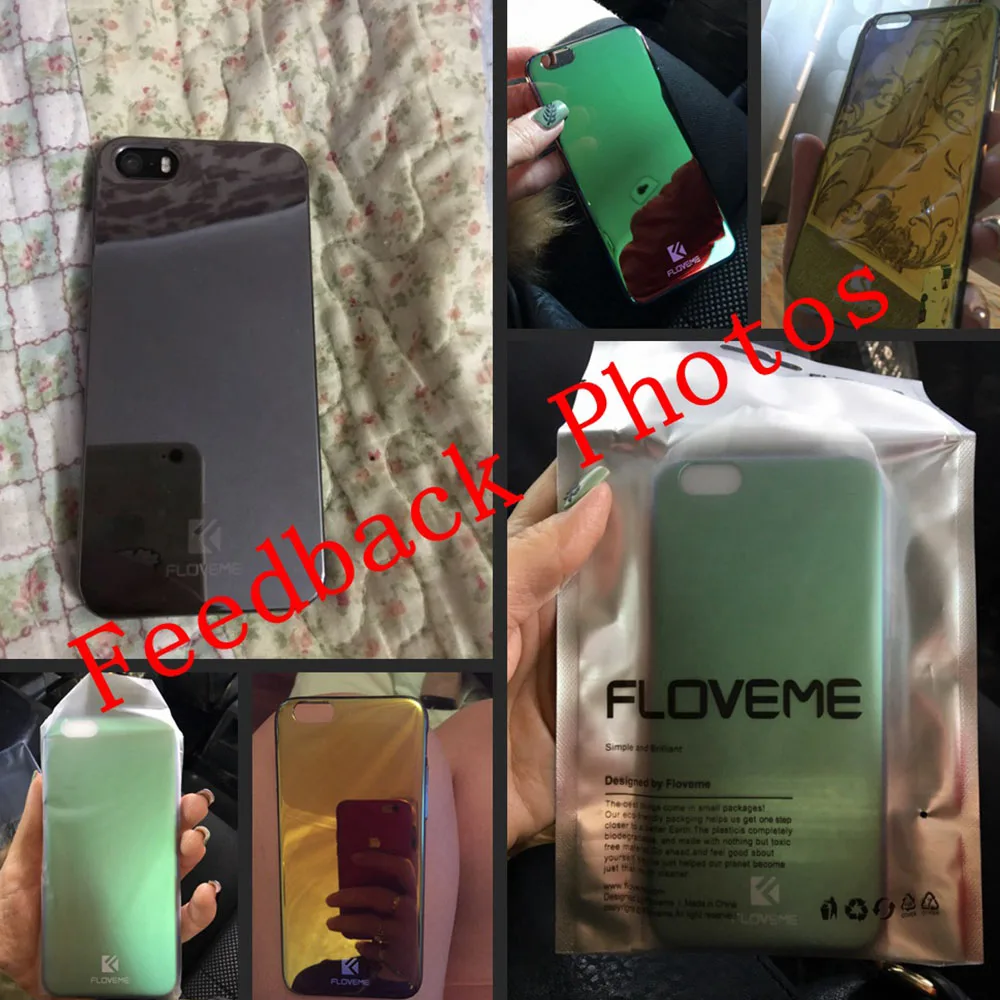 FLOVEME Smooth Mirror Phone Case For iPhone 6 6S 7 Plus Ultra Slim PC Plated Glass Cases 5 5S SE Funda Caso |