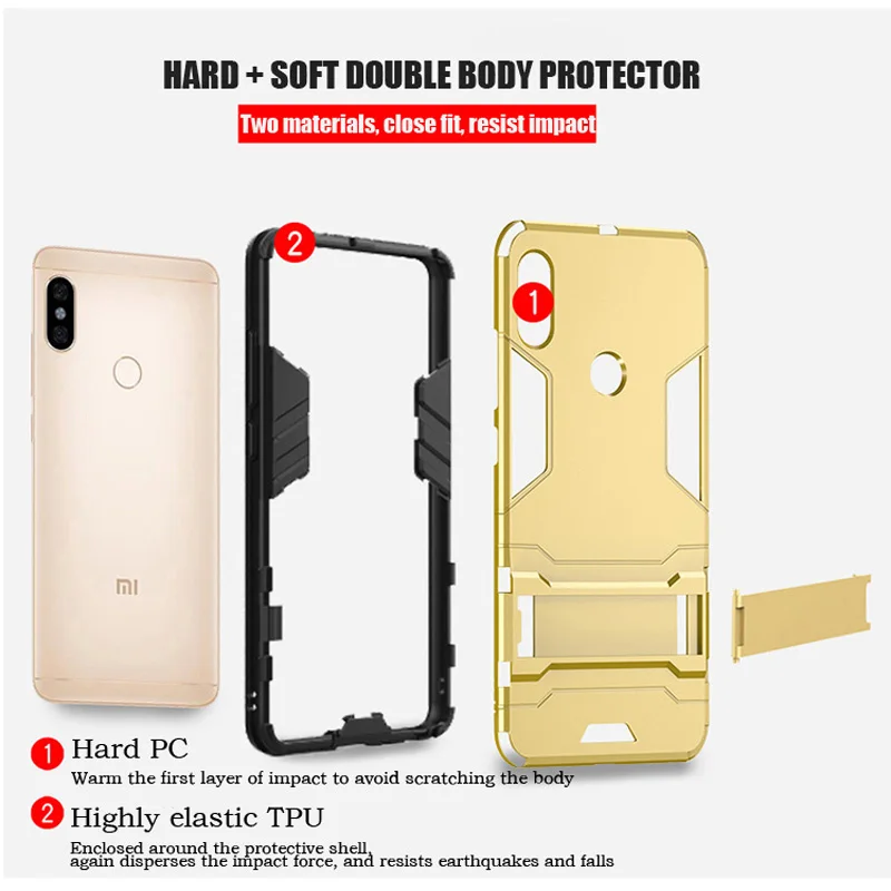 Case For Xiaomi Redmi Note 7 6 Pro 5 Plus 4X 4A 5A 6A S2 A1 A2 Lite Mi 8 SE 5X 6X Pocophone F1 Max 2 Mix 3 Stand Cover Armor |