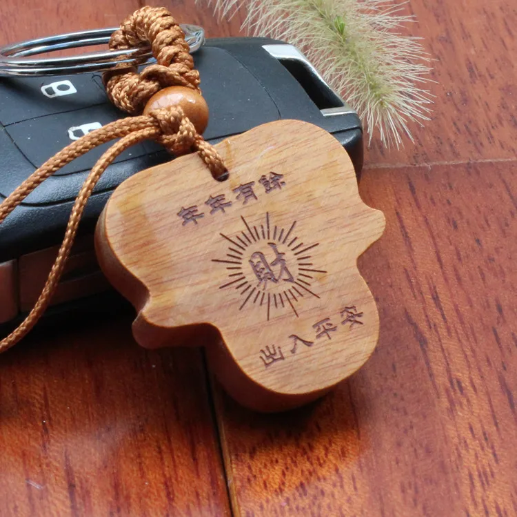 1 шт. высококачественная древесина две рыбы и мешок для денег резьба Ключ Пряжка