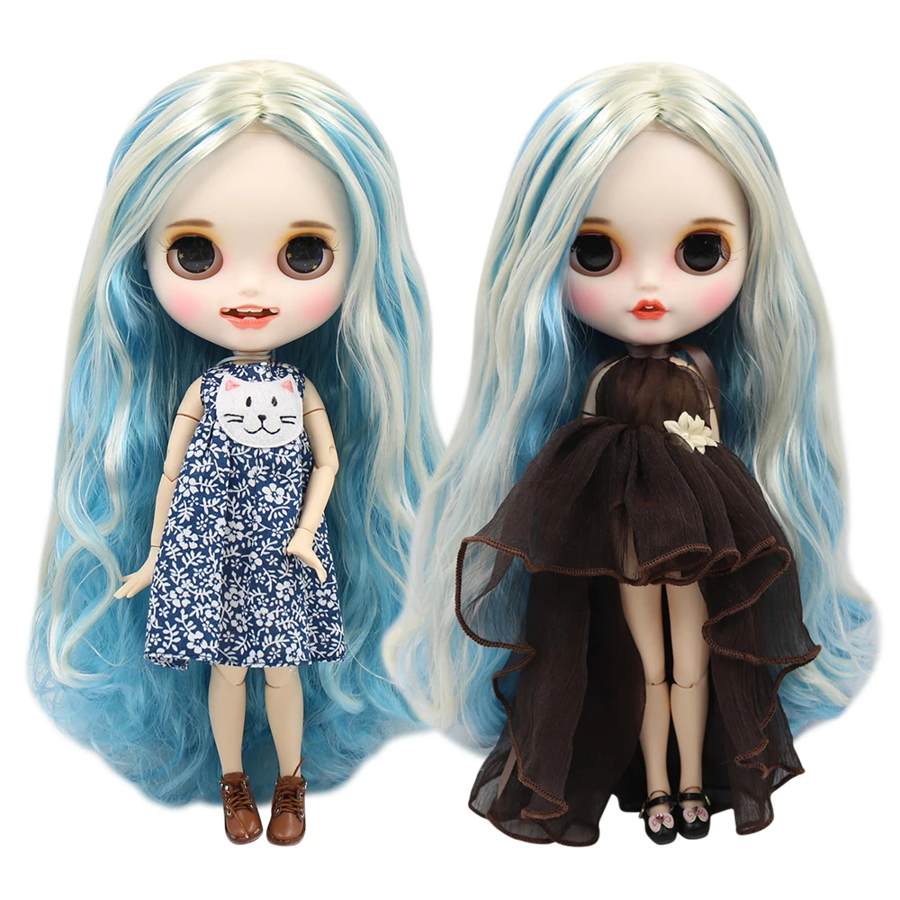 Ледяная фабрика blyth кукла 1/6 bjd белая кожа шарнир тела синий микс волос новое