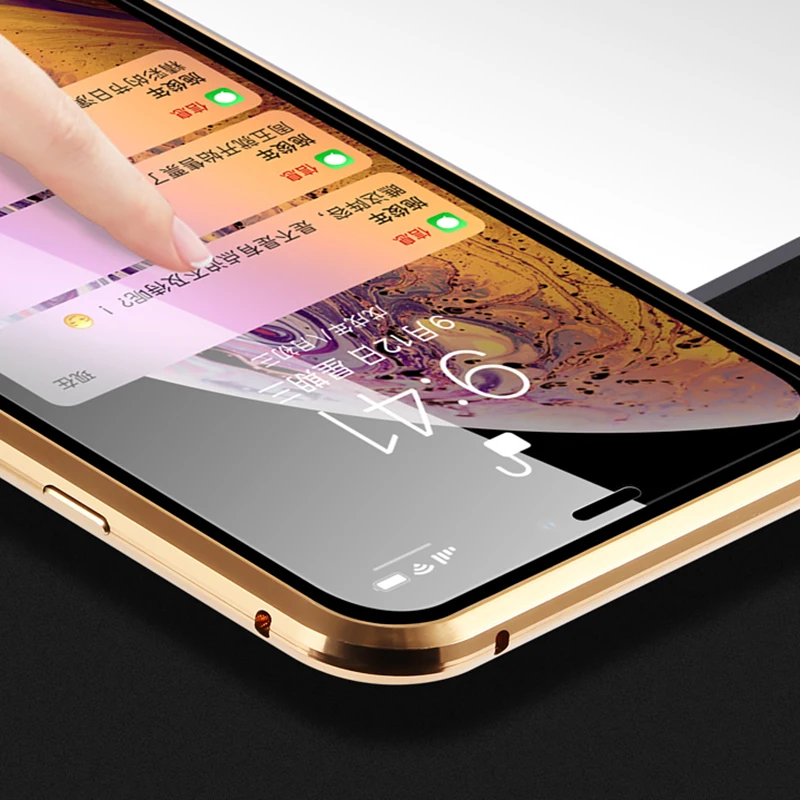 Магнитный чехол Suntaiho для iPhone XS Max с двойным закаленным стеклом магнитный