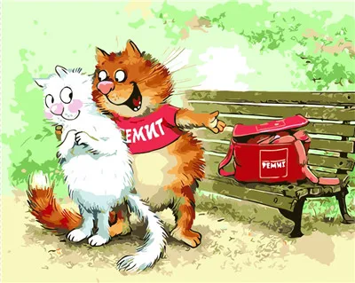 Мультяшная кошка картина для детей DIY Цифровая живопись по номерам краска цифры масляная краска картины на хлопке Декор детской комнаты
