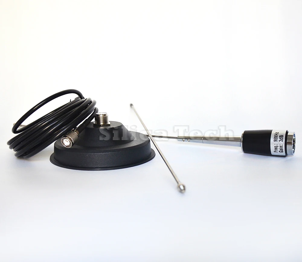 98MHz Car fm antenna sucker with 3M cable for 7w 15w FM Transmitter - TNC port |