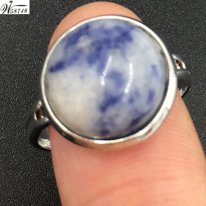 Sodalite MC7220 Abalone ракушка тигровый глаз лазурит авантюрин содалит золотой камень кристалл Howlite Коралл круглое кольцо 7~ 1"(США) регулируемый WB663 - Цвет основного камня: Sodalite MC7220