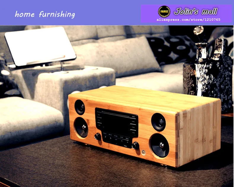 Высококачественный ручной бамбуковый Настольный HiFi CD/USB/SD/AUX аудио плеер все-в-одном с мобильным плеером База 220 В