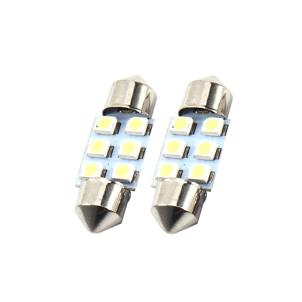 1 шт. 31 мм 3528 1210 6SMD светодиодный светильник с двойной заостренной крышей белые