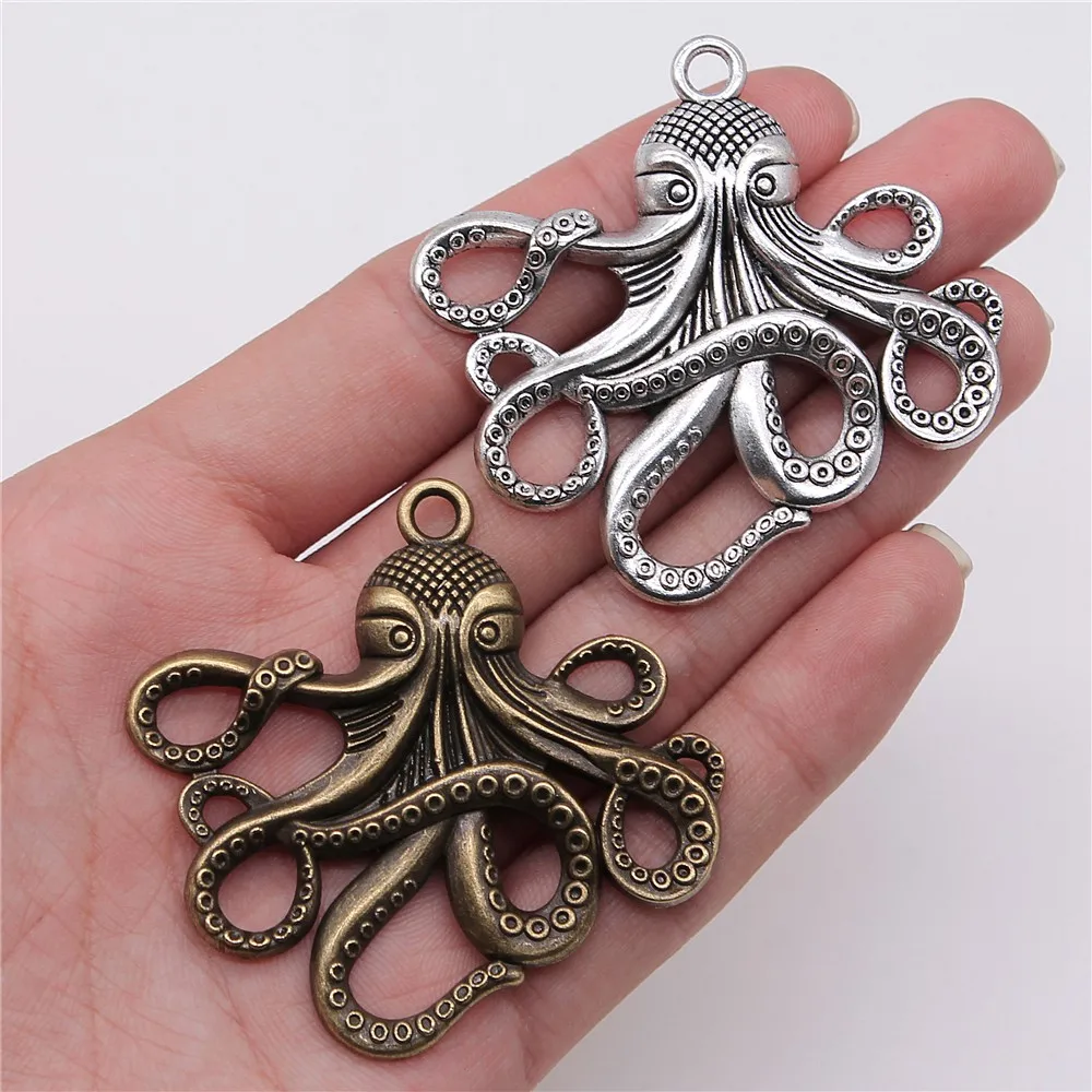 

WYSIWYG 2pcs 59x57mm 2 Colors Big Octopus Pendants Large Octopus Pendants Octopus Charm