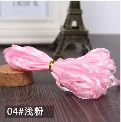 light pink 10 м/лот 3 мм атласная шелковая лента для ручной работы «сделай сам» ручной работы, небольшие украшения, коробка для свадебного торта, Подарочная коробка, вечерние подарки - Цвет: light pink